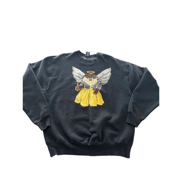 Vintage Warner Bro Taz Devil Angel Sweatshirt size XL made in USA - Picture 1 of 10